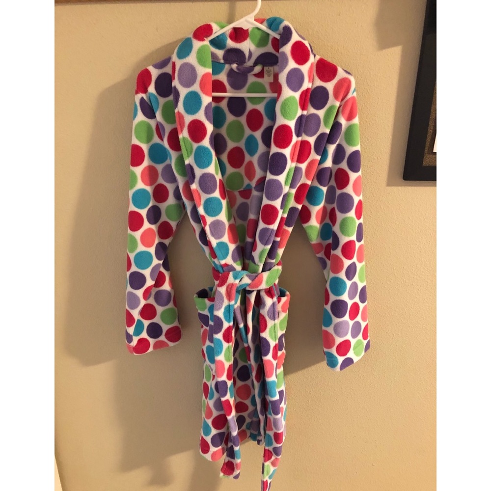 Polka Dot Fuzzy Robe
